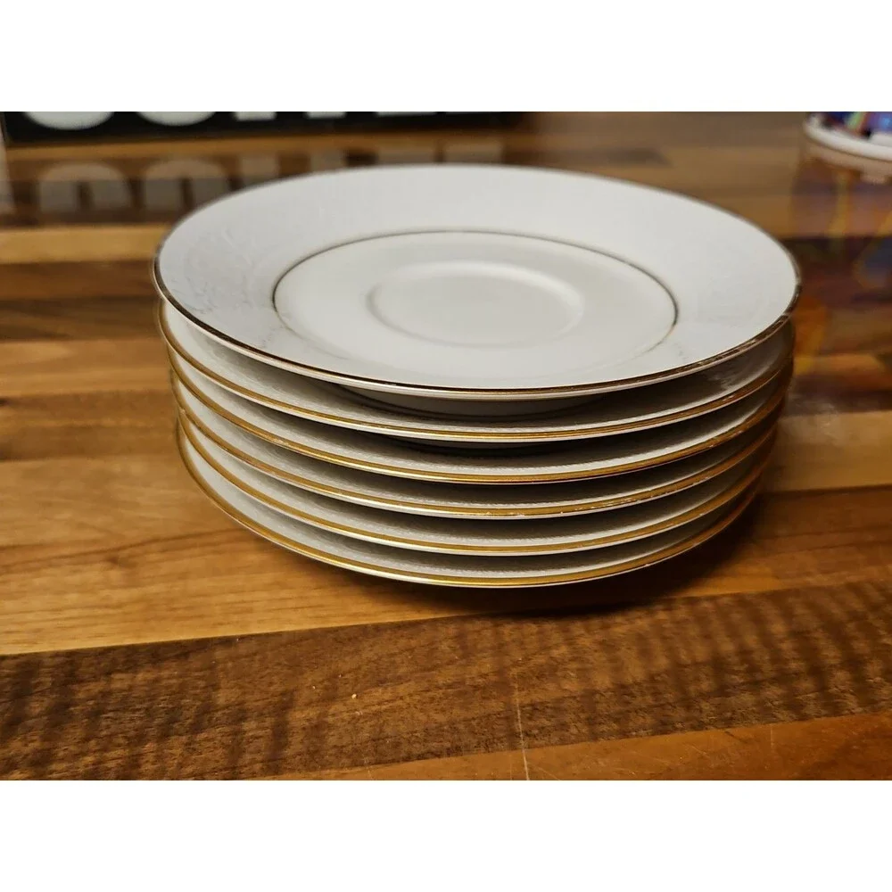 Set of 6 Vintage Noritake Ivory China Tulane 7562 6
